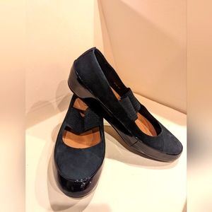 FitFlop Flats Black suede / patent leather